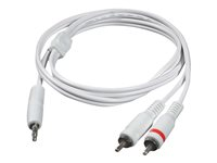 C2G - Câble audio - mini-phone stereo 3.5 mm mâle pour RCA mâle - 2 m - blindé - blanc 80126