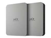 LaCie Mobile Drive STLP4000400 - Disque dur - 4 To - externe (portable) - USB 3.2 Gen 1 (USB-C connecteur) - lune argentée STLP4000400