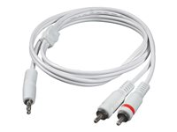 C2G - Câble audio - mini-phone stereo 3.5 mm mâle pour RCA mâle - 3 m - blindé - blanc - pour Apple iPod 80127
