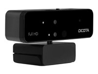 DICOTA Webcam PRO Face Recognition - Webcam - couleur - 1920 x 1080 - 1080p - audio - USB 2.0 D31892