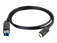 C2G 1m USB 3.1 Gen 1 USB Type C to USB B Cable M/M - USB C Cable Black - Câble USB - USB Type B (M) pour 24 pin USB-C (M) - USB 3.1 - 1 m - noir 88865