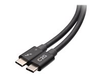 C2G 1.5ft Thunderbolt 4 USB C Cable - USB C to USB C - 40Gbps - M/M - Câble Thunderbolt - 24 pin USB-C (M) pour 24 pin USB-C (M) - USB 3.2 / DisplayPort 2.1 / Thunderbolt 4 - 30 V - 50 cm - Alimentation USB (100 W), support pour 8K60Hz, support 4K60Hz (4096 x 2160), support Ethernet - noir C2G28885