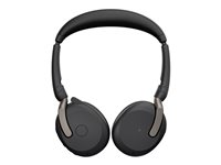 Jabra Evolve2 65 Flex UC Stereo - Micro-casque - sur-oreille - Bluetooth - sans fil - Suppresseur de bruit actif - USB-A - noir - Optimisé pour la CU 26699-989-999