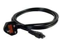 C2G Laptop Power Cord - Câble d'alimentation - IEC 60320 C5 pour BS 1363 (M) - CA 250 V - 50 cm - moulé - noir - Royaume-Uni 80600