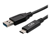 C2G 1.5ft USB-C to USB-A SuperSpeed USB 5Gbps Cable M/M - Câble USB - USB type A (M) pour 24 pin USB-C (M) - USB 3.2 Gen 1 - 30 V - 3 A - 46 cm - moulé - noir C2G28876