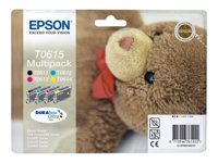 Epson Multipack T0615 - Pack de 4 - 32 ml - noir, jaune, cyan, magenta - original - emballage coque avec alarme radioélectrique/ acoustique - cartouche d'encre - pour Stylus D68, D88, DX3800, DX3850, DX4200, DX4250, DX4800, DX4850 C13T06154020