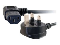 C2G Universal Power Cord - Câble d'alimentation - BS 1363 (M) pour power IEC 60320 C13 - 5 m - connecteur à 90°, moulé - noir 88522