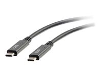C2G 0.9m (3ft) USB C Cable - USB 3.1 (3A) - M/M USB Type C Cable - Black - Câble USB - 24 pin USB-C (M) pour 24 pin USB-C (M) - USB 3.1 Gen 1 - 3 A - 90 cm - noir 88830