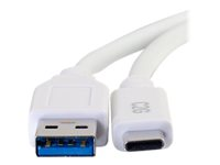 C2G 3ft USB C 3.0 to USB Cable - USB C to USB A - M/M - Câble USB - USB type A (M) pour 24 pin USB-C (M) - USB 3.1 - 30 V - 3 A - 91.4 cm - blanc 28835