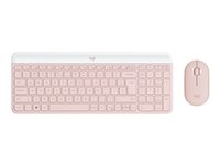 Logitech Slim Wireless Combo MK470 - Ensemble clavier et souris - sans fil - 2.4 GHz - AZERTY - Français - rose 920-011316