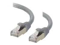 C2G Cat6a Booted Shielded (STP) Network Patch Cable - Cordon de raccordement - RJ-45 (M) pour RJ-45 (M) - 1.5 m - STP - CAT 6a - moulé, sans crochet, bloqué - gris 89902