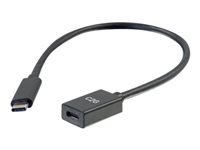 C2G 1ft USB-C to C 3.1 (Gen 2) Male to Female Extension Cable (10Gbps) - Câble d'extension USB - 24 pin USB-C (M) pour 24 pin USB-C (F) - USB 3.1 Gen 2 / Thunderbolt 3 - 3 A - 30 cm - moulé - noir 88657