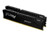 Kingston FURY Beast - DDR5 - kit - 16 Go: 2 x 8 Go - DIMM 288 broches - 5600 MHz / PC5-44800 - CL36 - 1.25 V - mémoire sans tampon - on-die ECC - noir KF556C36BBEK2-16