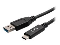 C2G 1ft USB-C to USB-A SuperSpeed USB 5Gbps Cable M/M - Câble USB - USB type A (M) pour 24 pin USB-C (M) - USB 3.2 Gen 1 - 30 V - 3 A - 30 cm - moulé - noir C2G28875