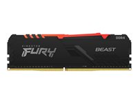 Kingston FURY Beast RGB - DDR4 - kit - 32 Go: 2 x 16 Go - DIMM 288 broches - 3200 MHz / PC4-25600 - CL16 - 1.35 V - mémoire sans tampon - non ECC - noir KF432C16BBAK2/32