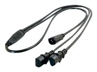 C2G 16 AWG 1-to-2 Power Cord Splitter - Répartiteur d'alimentation - IEC 60320 C14 pour power IEC 60320 C13 - 1.8 m - moulé - noir 80631