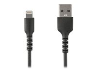 StarTech.com Câble USB-A vers Lightning Noir Robuste 1m - Câble de Charge/Synchronisation de Type A vers Lightning en Fibre Aramide - iPad/iPhone 12 - Certifié Apple MFi (RUSBLTMM1MB) - Câble Lightning - USB mâle droit pour Lightning mâle droit - 1 m - double blindage - noir RUSBLTMM1MB