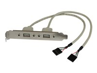 StarTech.com Câble adaptateur USB 2.0 IDC 5 broches vers plaque à 2 ports USB A - 2x IDC femelle - 2x USB 2.0 A femelles - Panneau USB - USB (F) pour connecteur en ligne 5 broches (F) USBPLATE