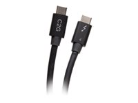 C2G 2.5ft Thunderbolt 4 USB C Cable - USB C to USB C - 40Gbps - M/M - Câble Thunderbolt - 24 pin USB-C (M) pour 24 pin USB-C (M) - USB 3.2 / DisplayPort 2.1 / Thunderbolt 4 - 30 V - 76 cm - Alimentation USB (100 W), support pour 8K60Hz, support 4K60Hz (4096 x 2160), support Ethernet - noir C2G28886