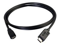 C2G 2m USB 2.0 USB Type C to USB Micro B Cable M/M - USB C Cable Black - Câble USB - Micro-USB de type B (M) pour 24 pin USB-C (M) - 2 m - noir 88851