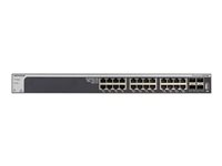 NETGEAR Smart XS728T - Commutateur - L3 Lite - intelligent - 24 x 10GBase-T + 4 x 10 Gigabit SFP+ - de bureau, Montable sur rack XS728T-100NES