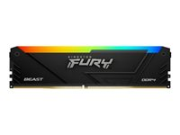 Kingston FURY Beast RGB - DDR4 - kit - 128 Go: 4 x 32 Go - DIMM 288 broches - 3600 MHz / PC4-28800 - CL18 - 1.35 V - mémoire sans tampon - non ECC - noir KF436C18BB2AK4/128