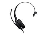 Jabra Evolve2 50 UC Mono - Micro-casque - sur-oreille - Bluetooth - filaire - Suppresseur de bruit actif - USB-C - noir - certifié Zoom, Certifié pour Microsoft Teams, Cisco Webex Certified, Certifié Alcatel-Lucent, Certifié Unify, Certifié Google Meet, Certifié Amazon Chime 25089-889-899