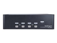 StarTech.com Switch KVM double affichage DisplayPort 4K 60 Hz à 4 ports avec hub USB 2.0 intégré - Commutateur écran-clavier-souris/audio/USB - 4 x KVM / audio / USB - 1 utilisateur local - Montable sur rack, de bureau SV431DPDDUA2