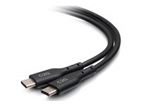 C2G 1.5ft (0.5m) USB-C Male to USB-C Male Cable (20V 5A) - USB 2.0 (480Mbps) - Câble USB - 24 pin USB-C (M) pour 24 pin USB-C (M) - USB 2.0 - 20 V - 5 A - 50 cm - noir C2G28881