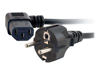 C2G Universal Power Cord - Câble d'alimentation - power CEE 7/7 (M) pour power IEC 60320 C13 - 2 m - connecteur à 90°, moulé - noir - Europe 88534