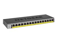 NETGEAR GS116PP - Commutateur - non géré - 16 x 10/100/1000 (PoE+) - de bureau, Montable sur rack, fixation murale - PoE+ (183 W) - Tension CC GS116PP-100EUS