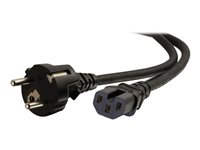 C2G 250 Volt Hot Condition European Power Cord - Rallonge de câble d'alimentation - power CEE 7/7 (M) pour IEC 60320 C15 - CA 250 V - 2 m - moulé - noir - Europe 80638