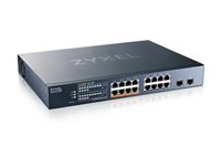 Zyxel XMG1915 Series XMG1915-18EP - Commutateur - géré, cloud NebulaFLEX - L3 Lite - intelligent - 8 x 100/1000/2.5G (PoE++) + 8 x 100/1000/2.5G + 2 x Gigabit SFP / 10 Gigabit SFP+ - Montable sur rack - PoE++ (180 W) XMG1915-18EP-EU0101F