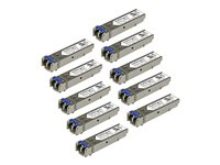 StarTech.com Paquet de 10 modules de transceiver SFP à fibre optique Gigabit - Compatible Cisco GLC-LH-SM - Monomode / Multimode LC - Module transmetteur SFP (mini-GBIC) (équivalent à : Cisco GLC-LH-SM) - 1GbE - 1000Base-LX, 1000Base-LH - LC - jusqu'à 10 km - 1310 nm (pack de 10) GLCLHSM10PST