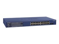 NETGEAR Smart GS724TPP - Commutateur - L3 Lite - intelligent - 24 x 10/100/1000 (PoE+) + 2 x Gigabit SFP - de bureau, Montable sur rack - PoE+ (380 W) GS724TPP-300EUS