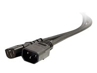 C2G 250 Volt Hot Condition Power Cord Extension - Rallonge de câble d'alimentation - IEC 60320 C15 pour IEC 60320 C14 - CA 250 V - 2 m - moulé - noir 80634