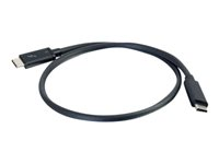 C2G 0.5m Thunderbolt 3 Cable (40Gbps) - Thunderbolt Cable 4K - Black - Câble Thunderbolt - 24 pin USB-C (M) pour 24 pin USB-C (M) - Thunderbolt 3 - 30 V - 50 cm - support 4K - noir 88837