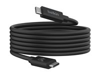 Belkin CONNECT - Câble USB - 24 pin USB-C (M) pour 24 pin USB-C (M) - USB 2.0 / USB 3.0 / USB 3.2 / USB 4.0 /Thunderbolt 3 / Thunderbolt 4 - 2 m - prise en charge UHD 4K60Hz, Alimentation USB (240 W) INZ004BT2MBK